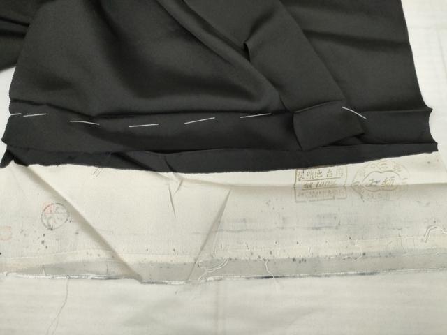 平和屋着物●豪華黒留袖　人物風景樹林文　暈し染め　金銀彩　仮絵羽　正絹　逸品　未使用　AABM8046cs