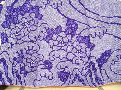 平和屋着物●豪華振袖　総絞り　立波草花文　正絹　逸品　AABM8048cs