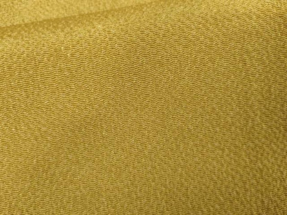 平和屋着物●上質な色無地　金色　鬼しぼ縮緬　さが美扱い　正絹　逸品　AABM8059cs