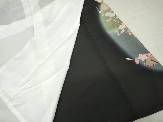 平和屋着物●豪華黒留袖　友禅　作家物　鴛鴦枝花文　暈し染め　正絹　逸品　AABM8062cs