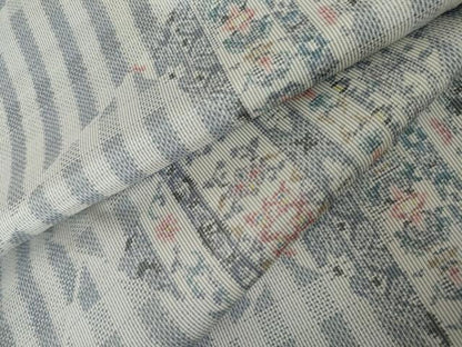 平和屋着物●本場大島紬　白大島　総絣　洋花文　正絹　逸品　未使用　AABM8067cs