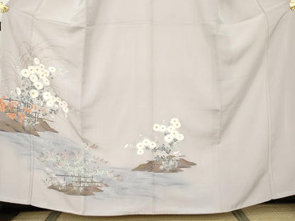平和屋着物●訪問着　流水花文　金彩　正絹　逸品　未使用　AABM8068cs