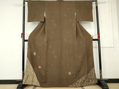 平和屋着物●友禅作家の巨匠　浅井青仁　訪問着　花丸文　金彩　正絹　逸品　AABM8069cs