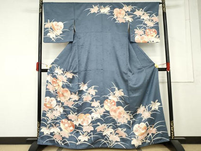 平和屋着物●訪問着　草花文　桐　金彩　正絹　逸品　AABM8071cs