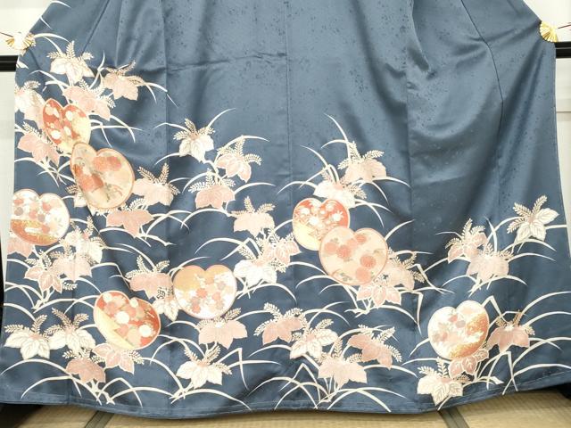 平和屋着物●訪問着　草花文　桐　金彩　正絹　逸品　AABM8071cs