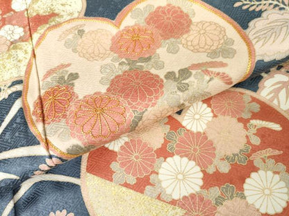 平和屋着物●訪問着　草花文　桐　金彩　正絹　逸品　AABM8071cs