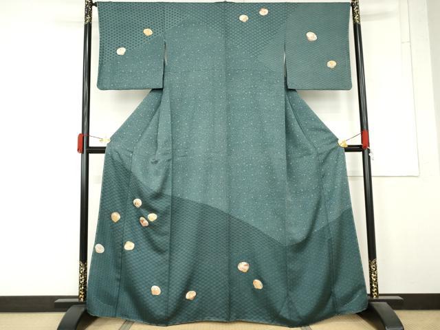 平和屋着物●訪問着　刺繍　貝桶花文　金糸　金彩　正絹　逸品　未使用　AABM8078cs