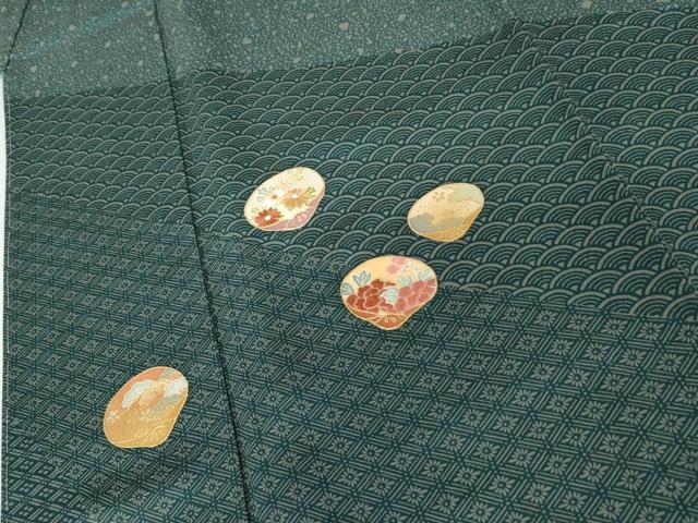 平和屋着物●訪問着　刺繍　貝桶花文　金糸　金彩　正絹　逸品　未使用　AABM8078cs