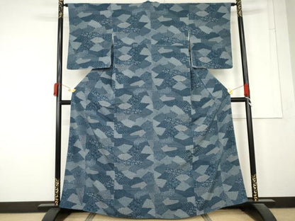 平和屋着物●江戸小紋　切嵌花文　正絹　逸品　AABM8086cs