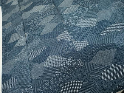 平和屋着物●江戸小紋　切嵌花文　正絹　逸品　AABM8086cs