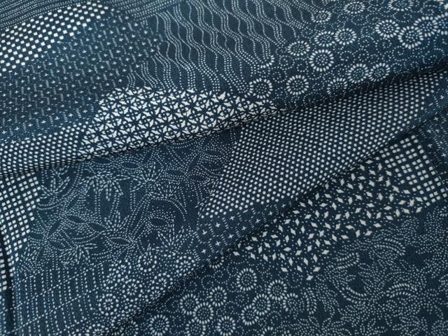 平和屋着物●江戸小紋　切嵌花文　正絹　逸品　AABM8086cs