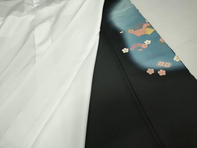 平和屋着物●豪華黒留袖　作家物　駒刺繍　花車文　暈し染め　金彩　正絹　逸品　AABM8095cs