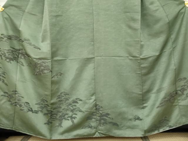 平和屋着物●訪問着　寿光織　枝松　銀糸　正絹　逸品　未使用　AABM8103cs