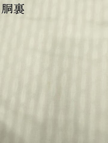 平和屋着物●工芸小紋　幾何学縞　正絹　逸品　AABM8113cs