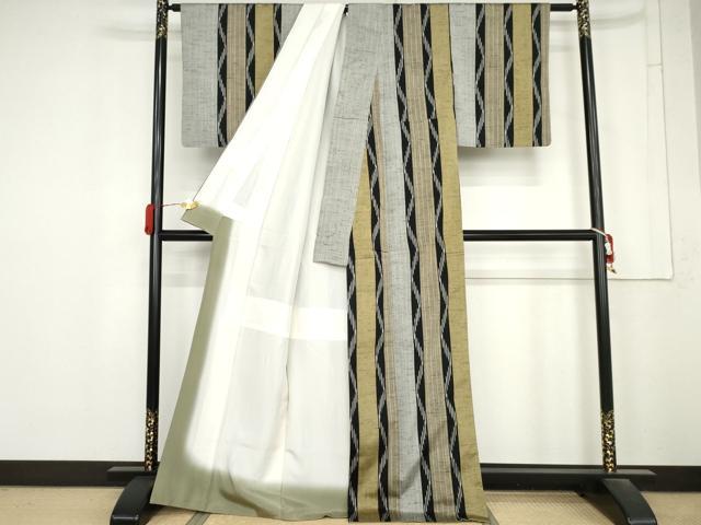 平和屋着物●上質な紬　間道　正絹　逸品　AABM8117cs