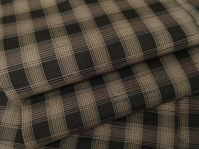 平和屋着物●上質な紬　格子　衿：ワンポイント　正絹　逸品　AABM8125cs