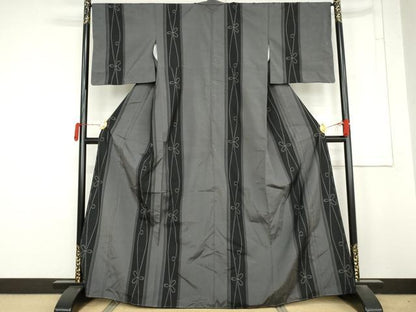 平和屋着物●本場大島紬　9マルキ　結び紐間道　正絹　逸品　AABM8127cs