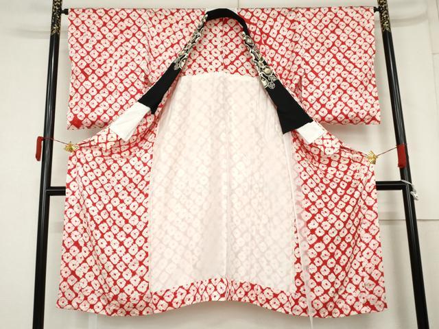 平和屋着物●長襦袢　無双仕立て　蜘蛛絞り　半衿刺繍　正絹　逸品　未使用　AABM8129cs