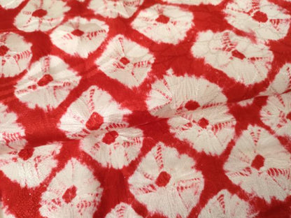 平和屋着物●長襦袢　無双仕立て　蜘蛛絞り　半衿刺繍　正絹　逸品　未使用　AABM8129cs