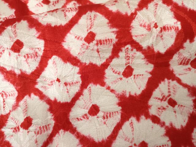平和屋着物●長襦袢　無双仕立て　蜘蛛絞り　半衿刺繍　正絹　逸品　未使用　AABM8129cs