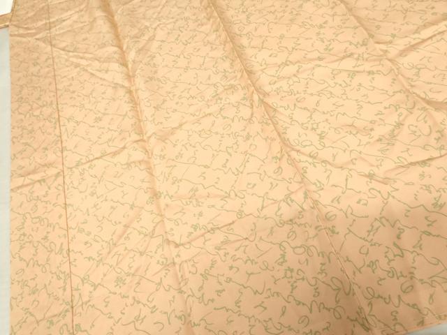 平和屋着物●長襦袢　単衣　文字文　正絹　逸品　AABM8132cs