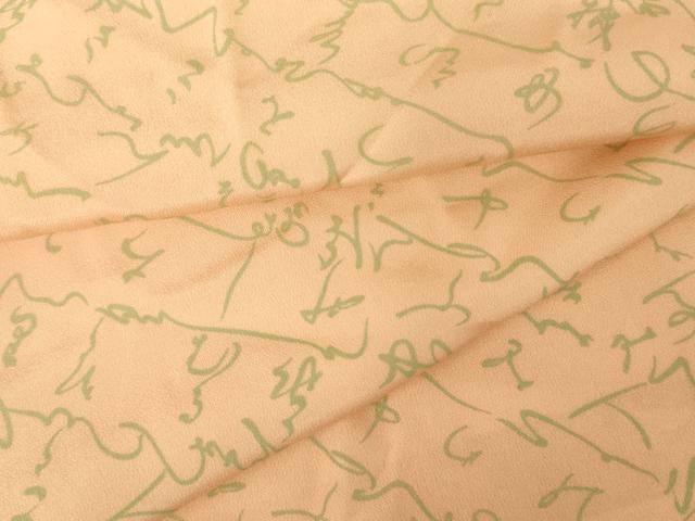 平和屋着物●長襦袢　単衣　文字文　正絹　逸品　AABM8132cs