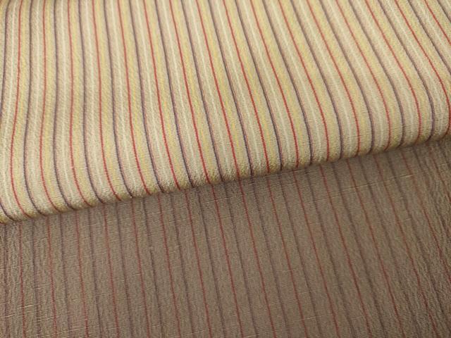 平和屋着物●訪問着　紬地　縞　正絹　逸品　AABM8133cs