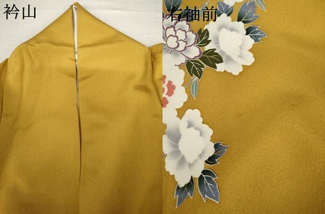 平和屋着物●豪華振袖　駒刺繍　花蝶文　暈し染め　金彩　正絹　逸品　AABM8140cs