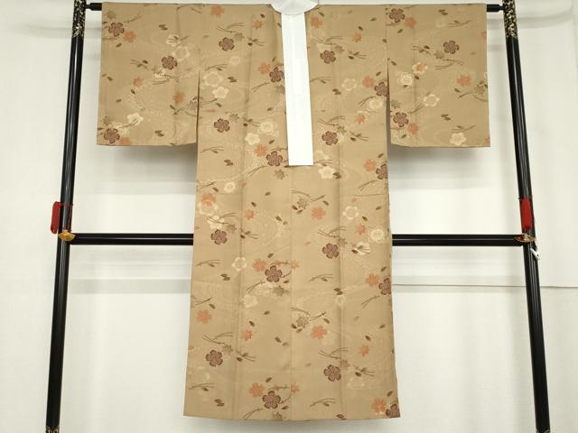 平和屋着物●長襦袢　無双仕立て　流水花文　敷松葉　正絹　逸品　未使用　AABM8144cs