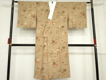 平和屋着物●長襦袢　無双仕立て　流水花文　敷松葉　正絹　逸品　未使用　AABM8144cs