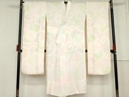 平和屋着物●振袖用長襦袢　無双仕立て　菊唐草地紋　暈し染め　正絹　逸品　AABM8146cs