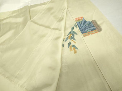 平和屋着物●本加賀友禅作家　寺西一絋　色留袖　枝花文　正絹　逸品　未使用　AABM8150cs