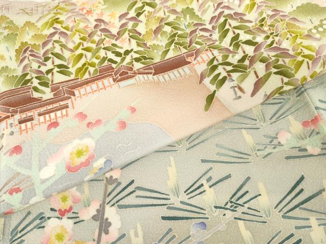 平和屋着物●本加賀友禅作家　茶谷孝志　色留袖　浜松風景文　暈し染め　正絹　逸品　AABM8152cs
