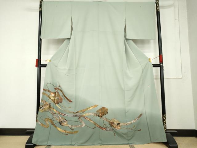 平和屋着物●青木宗山　色留袖　花文箱　暈し染め　金彩　正絹　逸品　AABM8159cs
