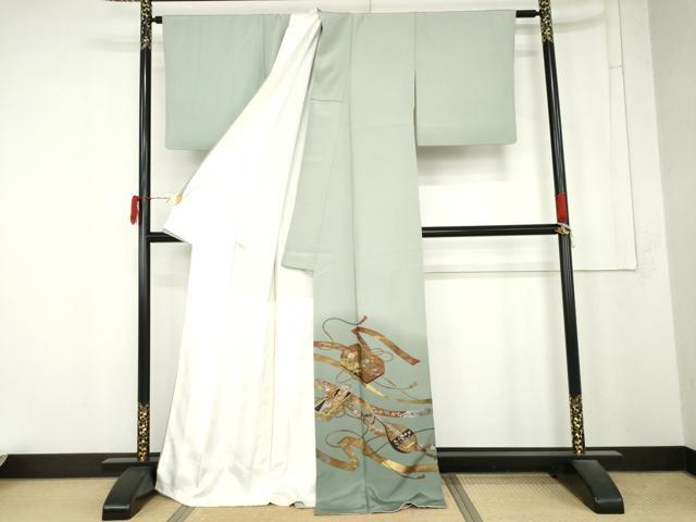 平和屋着物●青木宗山　色留袖　花文箱　暈し染め　金彩　正絹　逸品　AABM8159cs