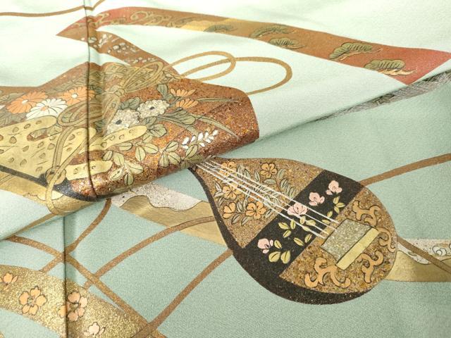 平和屋着物●青木宗山　色留袖　花文箱　暈し染め　金彩　正絹　逸品　AABM8159cs