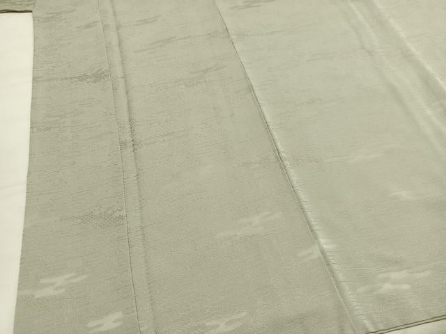 平和屋着物●上質な色無地　エ霞地紋　柳鼠色　正絹　逸品　AABM8161fy