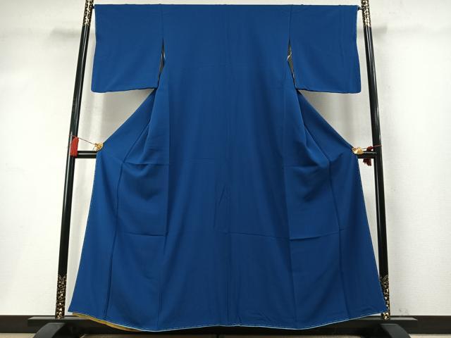 平和屋着物●上質な色無地　瑠璃紺色　やまと誂製　正絹　逸品　未使用　AABM8169fy