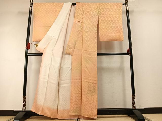 平和屋着物●上質な小紋　青海波地紋　暈し染め　正絹　逸品　AABM8180fy