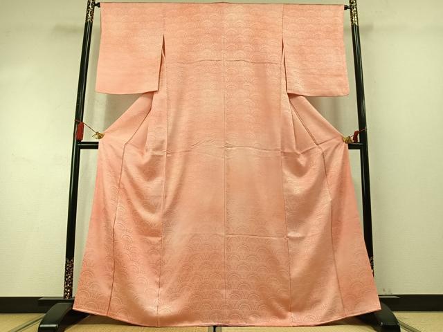 平和屋着物●上質な小紋　青海波地紋　暈し染め　正絹　逸品　未使用　AABM8181fy