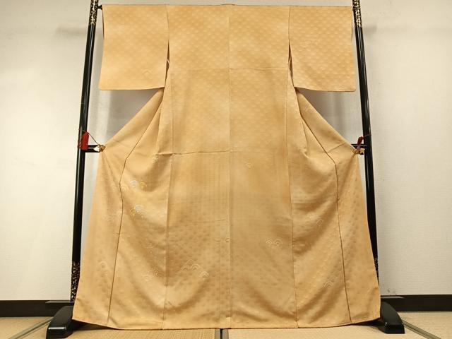 平和屋着物●訪問着　刺繍　扇　正絹　逸品　AABM8184fy