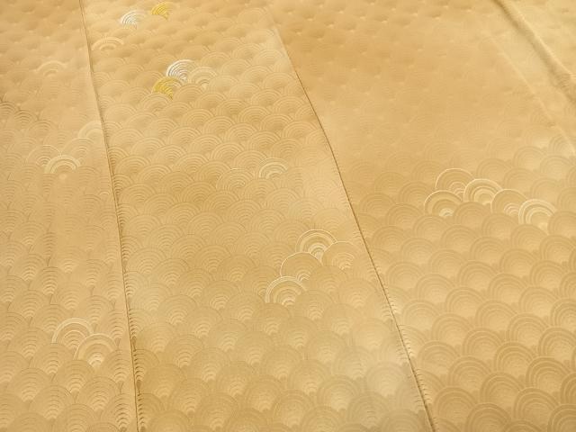 平和屋着物●訪問着　刺繍　扇　正絹　逸品　AABM8184fy