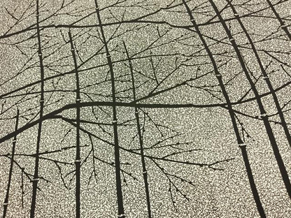 平和屋着物●二代目 川村久太郎　訪問着　樹林文　たたき染め　正絹　逸品　AABM8190fy