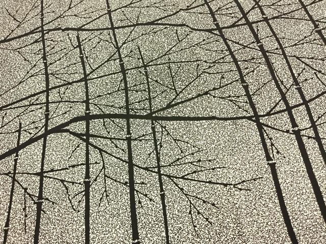平和屋着物●二代目 川村久太郎　訪問着　樹林文　たたき染め　正絹　逸品　AABM8190fy