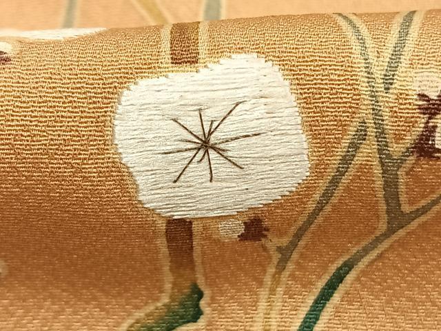 平和屋着物●訪問着　刺繍　枝梅流水文　金銀彩　正絹　逸品　AABM8195fy