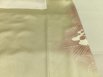 平和屋着物●豪華色留袖　駒刺繍　飛鶴立波文　暈し染め　金彩　正絹　逸品　AABM8197fy