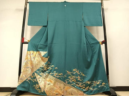平和屋着物●金彩友禅　卓越技能者・名工・和田光正　色留袖　松竹梅　雪芝文　金銀彩　正絹　逸品　未使用　AABM8198fy