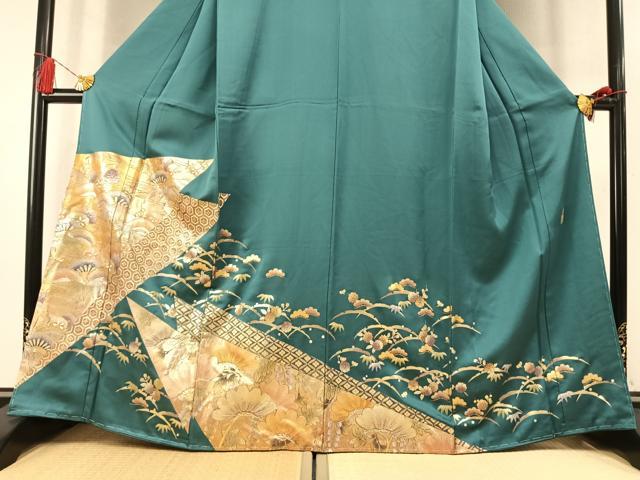 平和屋着物●金彩友禅　卓越技能者・名工・和田光正　色留袖　松竹梅　雪芝文　金銀彩　正絹　逸品　未使用　AABM8198fy