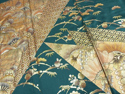 平和屋着物●金彩友禅　卓越技能者・名工・和田光正　色留袖　松竹梅　雪芝文　金銀彩　正絹　逸品　未使用　AABM8198fy