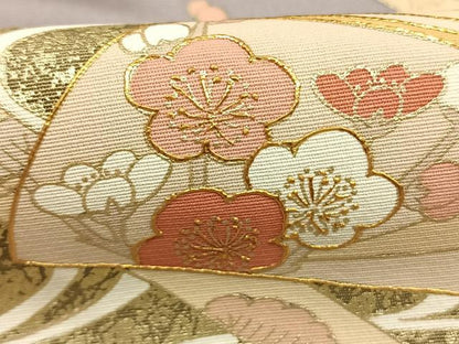 平和屋着物●豪華色留袖　作家物　松竹梅　扇面花文　金彩　正絹　逸品　AABM8199fy